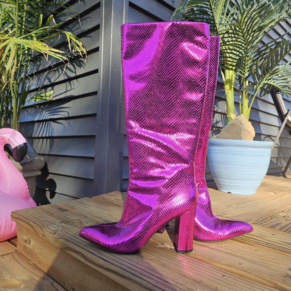 INC Concepts Tall Metallic Pink Boots - Picture 7 of 15